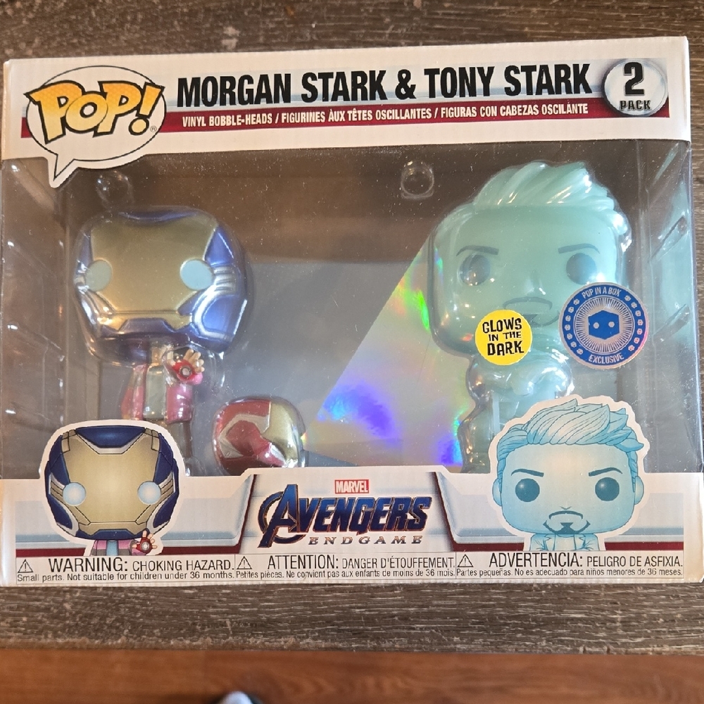 Funko Pop! Morgan Stark & Tony Stark 2-Pack with Blue and Silver